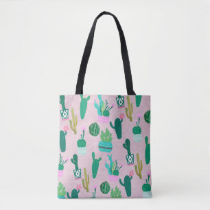Pink Rustic Southwestern Cacti Cactus Plants Tote Bag