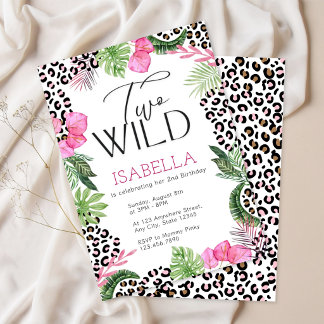 Pink Safari Birthday Invitation | Leopard Theme