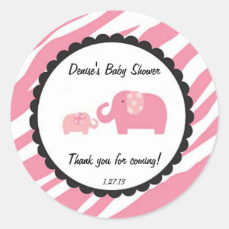 Pink Safari Elephant Sticker