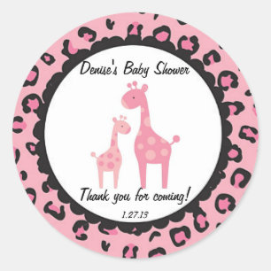 Pink Safari Giraffe Sticker