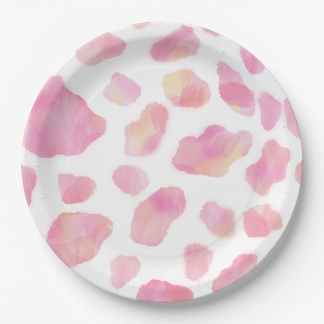 PINK SAFARI - Leopard print paper plate (Front)