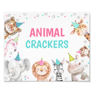 Pink Safari Party Animals Birthday Party Sign