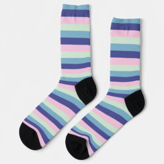 Pink, Sage and Sky Blue Socks