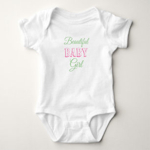 Pink Sage Green Beautiful Baby Girl Bodysuit