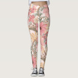 Pink Sage Green Floral Leaves Watercolor Pattern Leggings<br><div class="desc">This elegant and feminine pattern is perfect for the stylish and trendy woman. It features hand-painted watercolor coral pink, medium pink, chestnut brown, golden yellow, and forest green flowers and leaves on top of a blush pink background. It's country, pretty, cute, unique, artsy, and modern; the perfect complement to your...</div>