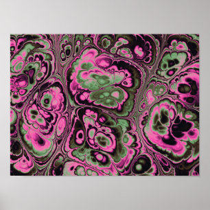 Pink & Sage Marble Bloom Poster