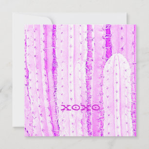 Pink Saguaro Cactus XOXO Photo Art Fun  Card