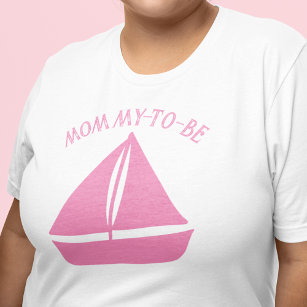 Pink Sailboat Custom Text Graphic T-Shirt