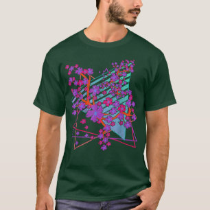 Pink Sakura 90s Art Vaporwave Japan Flower Cherry  T-Shirt