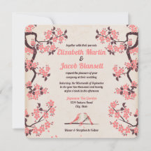 Pink Sakura and Love Birds Wedding