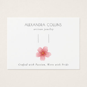 Pink Sakura Blossom Floral Hair Clip Display Card 