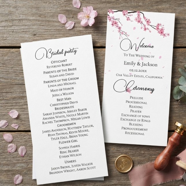 Pink Sakura cherry blossom Modern Flowers Card (Creator Uploaded)