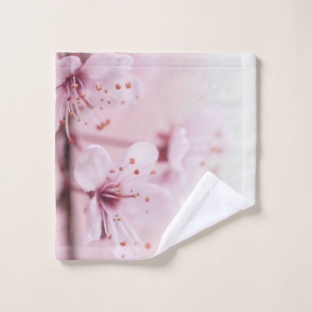 Pink Sakura Flower Bath Towel Set (Wash Cloth)
