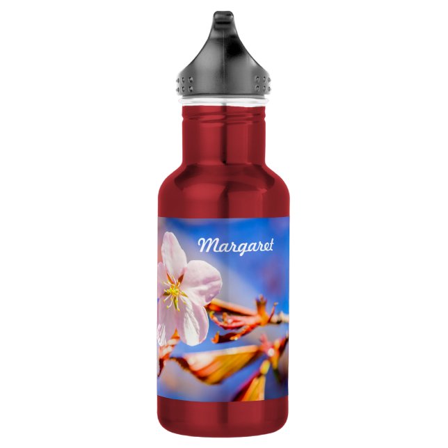 Pink Sakura Flower Blue Sky 532 Ml Water Bottle (Right)