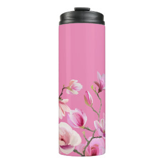 Pink Sakura Flowers Design Thermal Tumbler
