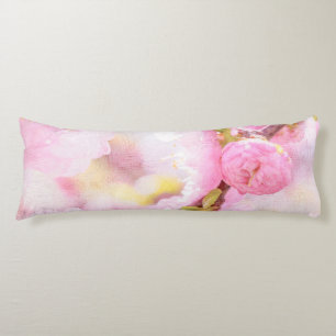 Pink sakura flowers - Japanese cherry blossom Body Cushion
