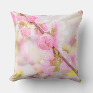Pink sakura flowers - Japanese cherry blossom Cushion