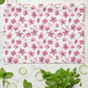 Pink Sakura Flowers Kitchen Towel 16" x 24"