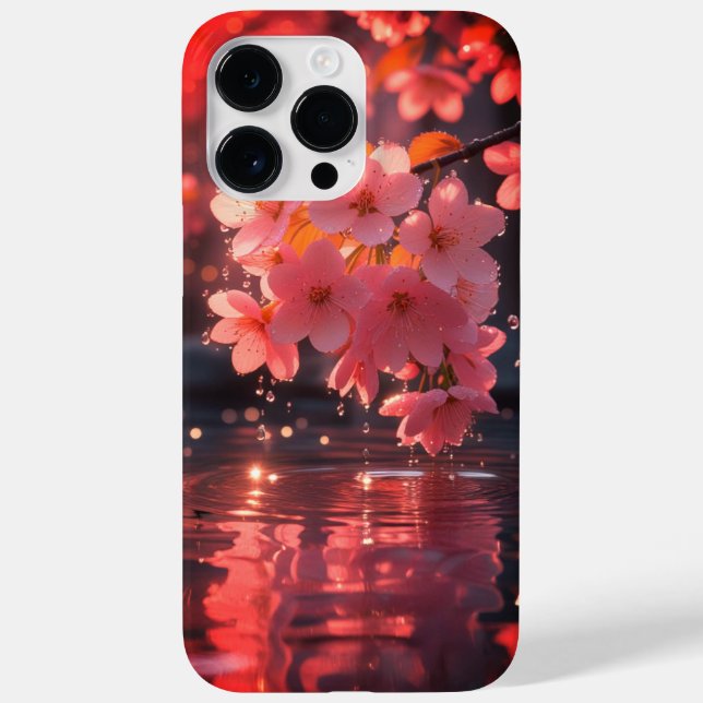 Pink Sakura Flowers Over Water | Serene Spring Nat Case-Mate iPhone Case (Back)
