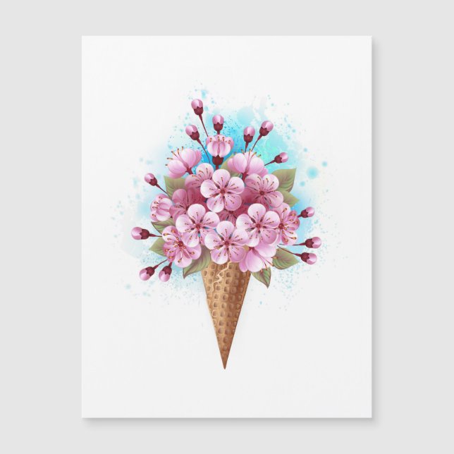 Pink Sakura Ice Cream Waffle Cone (Front)