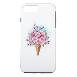 Pink Sakura Ice Cream Waffle Cone iPhone 8 Plus/7 Plus Case