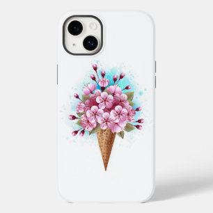 Pink Sakura Ice Cream Waffle Cone Case-Mate iPhone 14 Plus Case