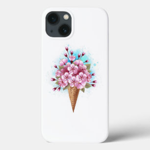 Pink Sakura Ice Cream Waffle Cone iPhone 13 Case