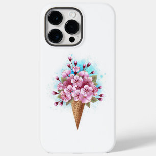 Pink Sakura Ice Cream Waffle Cone Case-Mate iPhone 14 Pro Max Case
