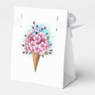 Pink Sakura Ice Cream Waffle Cone Favour Box
