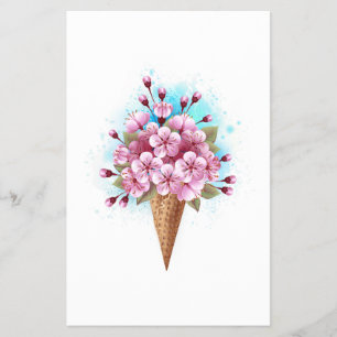 Pink Sakura Ice Cream Waffle Cone Flyer