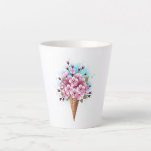 Pink Sakura Ice Cream Waffle Cone Latte Mug