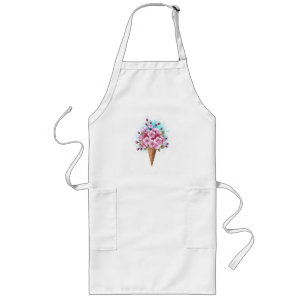 Pink Sakura Ice Cream Waffle Cone Long Apron
