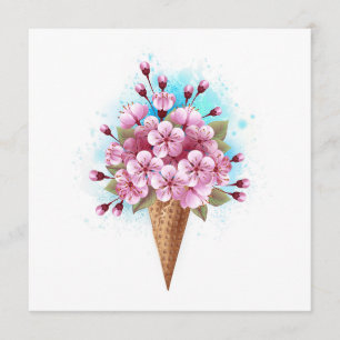 Pink Sakura Ice Cream Waffle Cone Programme