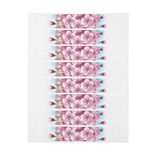 Pink Sakura Ice Cream Waffle Cone Wraparound Address Label