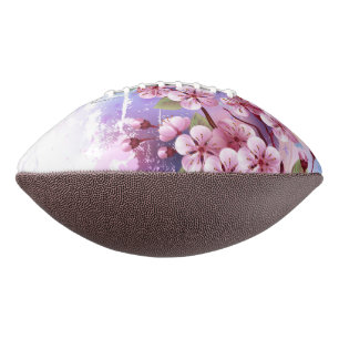 Pink Sakura on Painting Background American Football