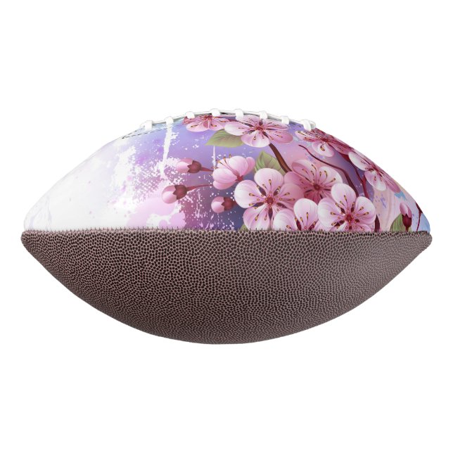Pink Sakura on Painting Background American Football (Rotated 270)