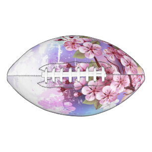 Pink Sakura on Painting Background American Football