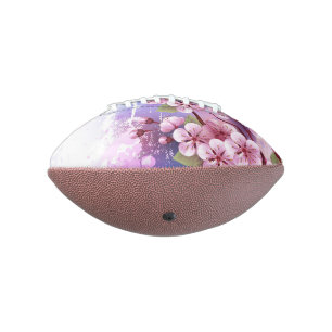 Pink Sakura on Painting Background American Football