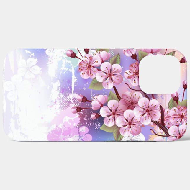 Pink Sakura on Painting Background Case-Mate iPhone Case (Back (Horizontal))