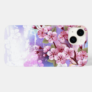 Pink Sakura on Painting Background Case-Mate iPhone 14 Case