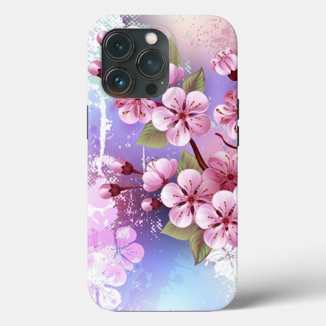 Pink Sakura on Painting Background Case-Mate iPhone Case (Back)