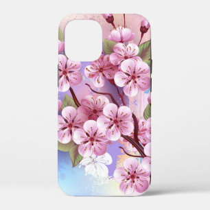 Pink Sakura on Painting Background iPhone 12 Mini Case