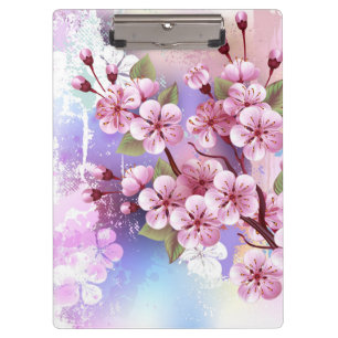 Pink Sakura on Painting Background Clipboard