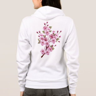 Pink Sakura on Painting Background Hoodie