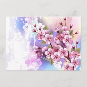 Pink Sakura on Painting Background Menu
