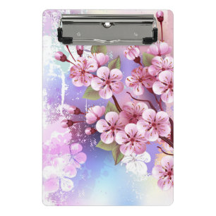 Pink Sakura on Painting Background Mini Clipboard
