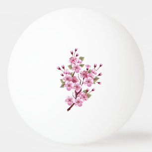 Pink Sakura on Painting Background Ping Pong Ball