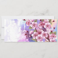 Pink Sakura on Painting Background