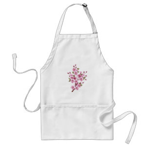 Pink Sakura on Painting Background Standard Apron