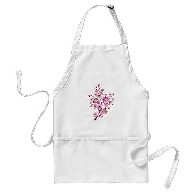 Pink Sakura on Painting Background Standard Apron (Front)